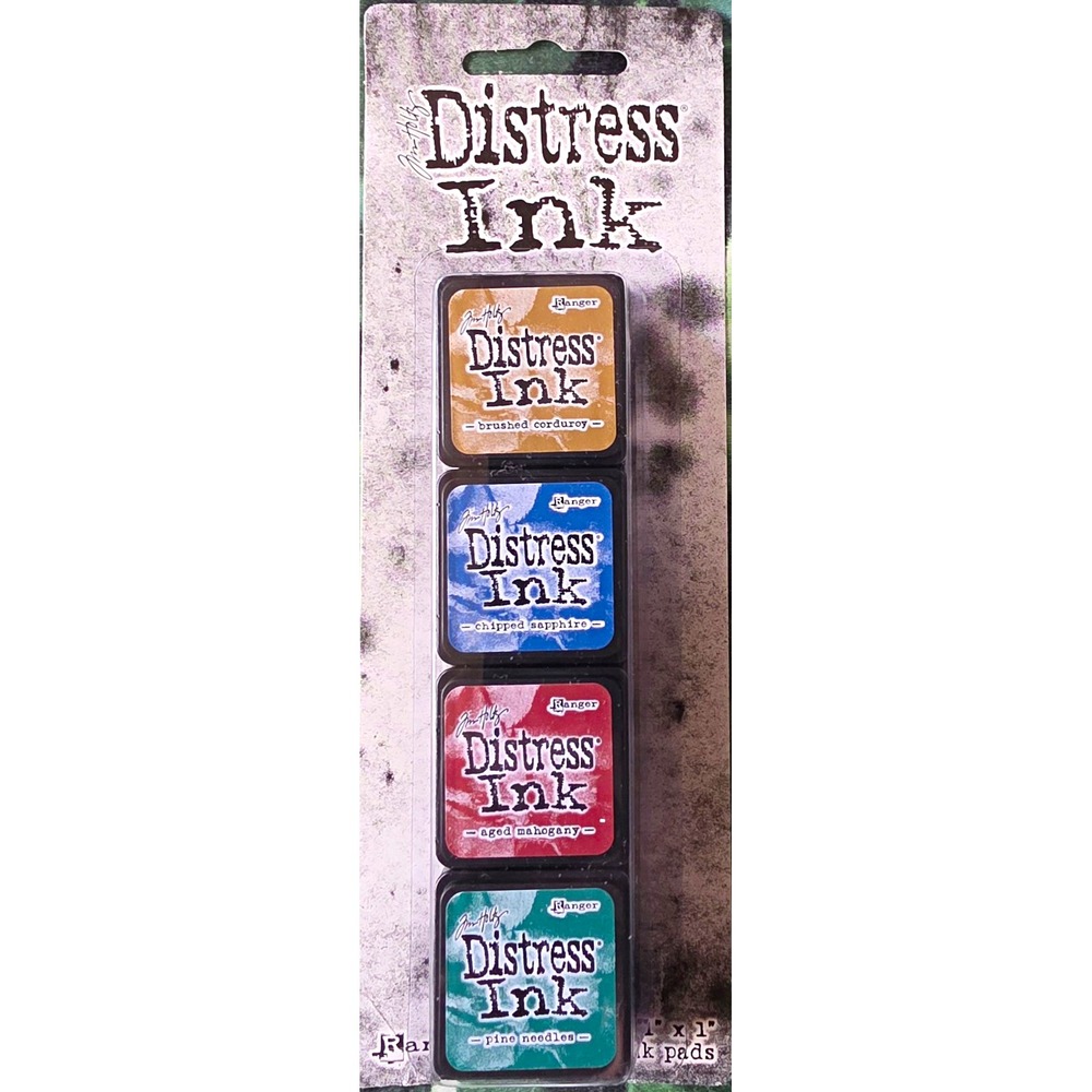 Tim Holtz Mini Distress Ink Pads Kit #12 Corduroy Sapphire Pine Mahogany Ranger